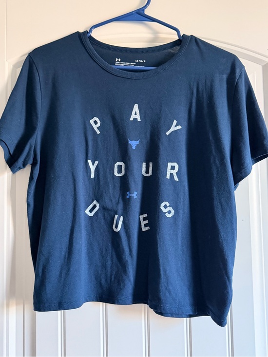 Under Armour Tops - Under Armour Navy Blue "Pay Your Dues" Short Sleeve Tee